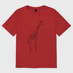 Футболка оверсайз женская Оставайся высоким, цвет: красный