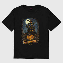 Женская футболка оверсайз Halloween mansion