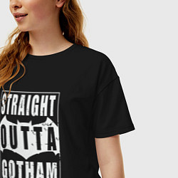 Футболка оверсайз женская Прямиком из Готэма, цвет: черный — фото 2