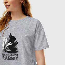 Футболка оверсайз женская Handmade rabbit, цвет: меланж — фото 2