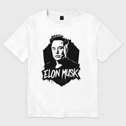 Футболка оверсайз женская Орнамент Илона Маска, цвет: белый