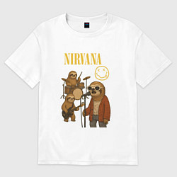 Женская футболка оверсайз Nirvana ленивцы