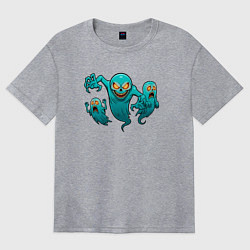 Женская футболка оверсайз Призрачное трио