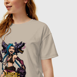 Футболка оверсайз женская Джинкс League of Legends, цвет: миндальный — фото 2