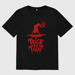 Женская футболка оверсайз Хэллоуин - надпись кошелек или жизнь