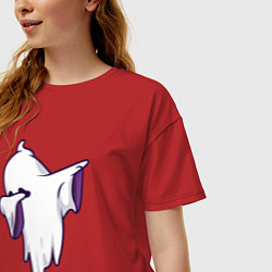 Футболка оверсайз женская Dab ghost, цвет: красный — фото 2