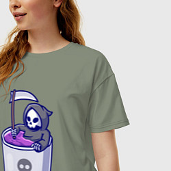 Футболка оверсайз женская Ванна смерти, цвет: авокадо — фото 2