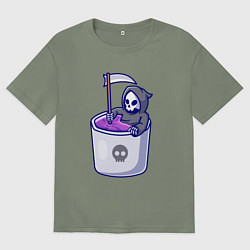 Футболка оверсайз женская Ванна смерти, цвет: авокадо