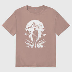 Футболка оверсайз женская Трекинг в горах, цвет: пыльно-розовый