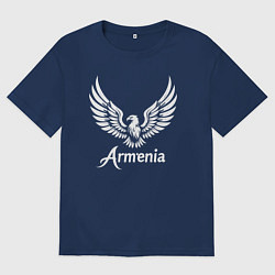 Футболка оверсайз женская Гордый орел Армении, цвет: тёмно-синий