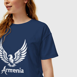 Футболка оверсайз женская Гордый орел Армении, цвет: тёмно-синий — фото 2