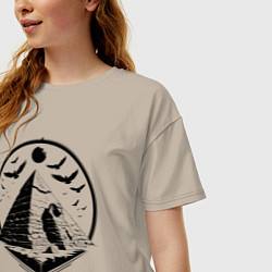 Футболка оверсайз женская Сфинкс в пирамиде, цвет: миндальный — фото 2