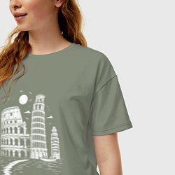 Футболка оверсайз женская Величие Италии, цвет: авокадо — фото 2