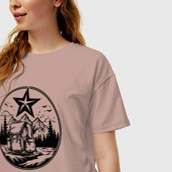 Футболка оверсайз женская Советский путешественник, цвет: пыльно-розовый — фото 2