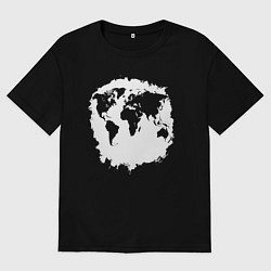 Футболка оверсайз женская Тень Земли, цвет: черный