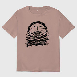 Футболка оверсайз женская Японская пагода, цвет: пыльно-розовый