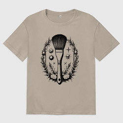 Футболка оверсайз женская Космическая кисть, цвет: миндальный