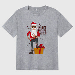 Футболка оверсайз женская С Новым годом, детка, цвет: меланж