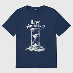Женская футболка оверсайз Счастливого юбилея песочные часы