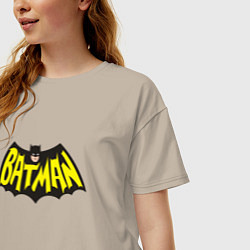 Футболка оверсайз женская Batman old classic, цвет: миндальный — фото 2