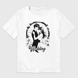 Женская футболка оверсайз Свадьба аниме