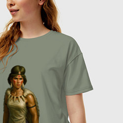 Футболка оверсайз женская Принцесса Мононоке реализм, цвет: авокадо — фото 2