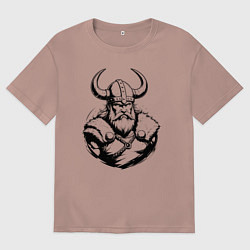 Женская футболка оверсайз Грозный воин севера