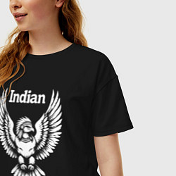 Футболка оверсайз женская Гордый орел-индеец, цвет: черный — фото 2
