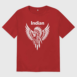 Женская футболка оверсайз Крылатый дух индейца