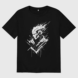 Футболка оверсайз женская Цифровой страж, цвет: черный