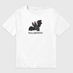 Женская футболка оверсайз Halloween летучая мышь
