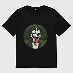 Футболка оверсайз женская Mr Pickles dog, цвет: черный