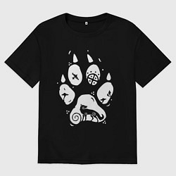 Женская футболка оверсайз Волчья лапа