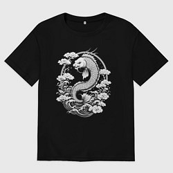 Женская футболка оверсайз Карповый дракон