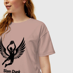 Футболка оверсайз женская Slam dunk, цвет: пыльно-розовый — фото 2