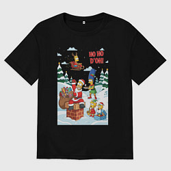 Женская футболка оверсайз Симпсоны - новый год