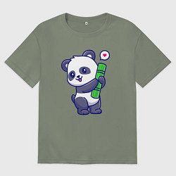 Женская футболка оверсайз Бабмуковая милая панда