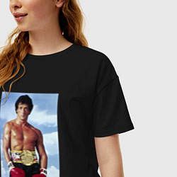 Футболка оверсайз женская Рокки чемпион, цвет: черный — фото 2