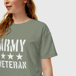 Футболка оверсайз женская Ветеран армии, цвет: авокадо — фото 2