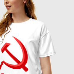 Футболка оверсайз женская СССР Логотип, цвет: белый — фото 2