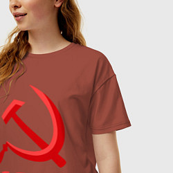 Футболка оверсайз женская СССР Логотип, цвет: кирпичный — фото 2