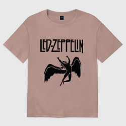 Футболка оверсайз женская Led Zeppelin, цвет: пыльно-розовый