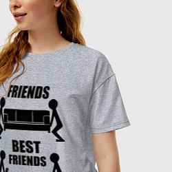 Футболка оверсайз женская Best friends, цвет: меланж — фото 2