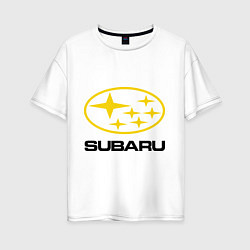 Футболка оверсайз женская Subaru Logo, цвет: белый