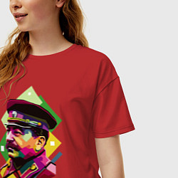 Футболка оверсайз женская Stalin Art, цвет: красный — фото 2