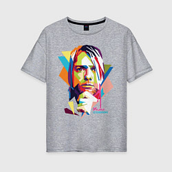 Футболка оверсайз женская Kurt Cobain: Colors, цвет: меланж