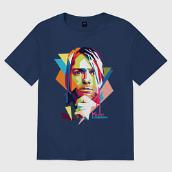 Футболка оверсайз женская Kurt Cobain: Colors, цвет: тёмно-синий