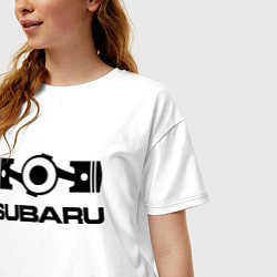 Футболка оверсайз женская Subaru, цвет: белый — фото 2