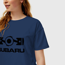 Футболка оверсайз женская Subaru, цвет: тёмно-синий — фото 2