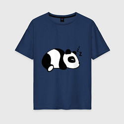 Женская футболка оверсайз Панда спит